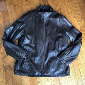 VINTAGE DANIER MENS LEATHER JACKET Brown Men's Leather Zip-Front Jacket